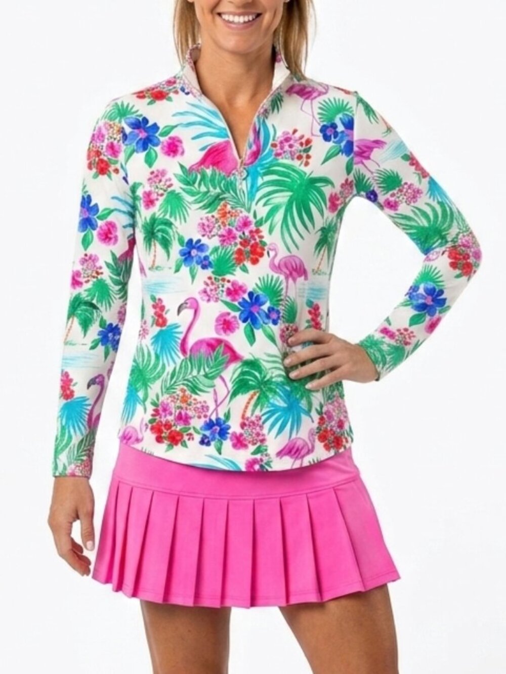 G Lifestyle Quarter-Zip Sun Protection Performance Top - Picture 1 of 10